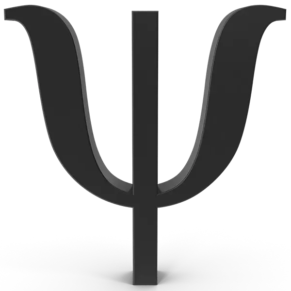 Psi greek letter with a link to Dr. Matthew J Sharps posts to Psychology Today.